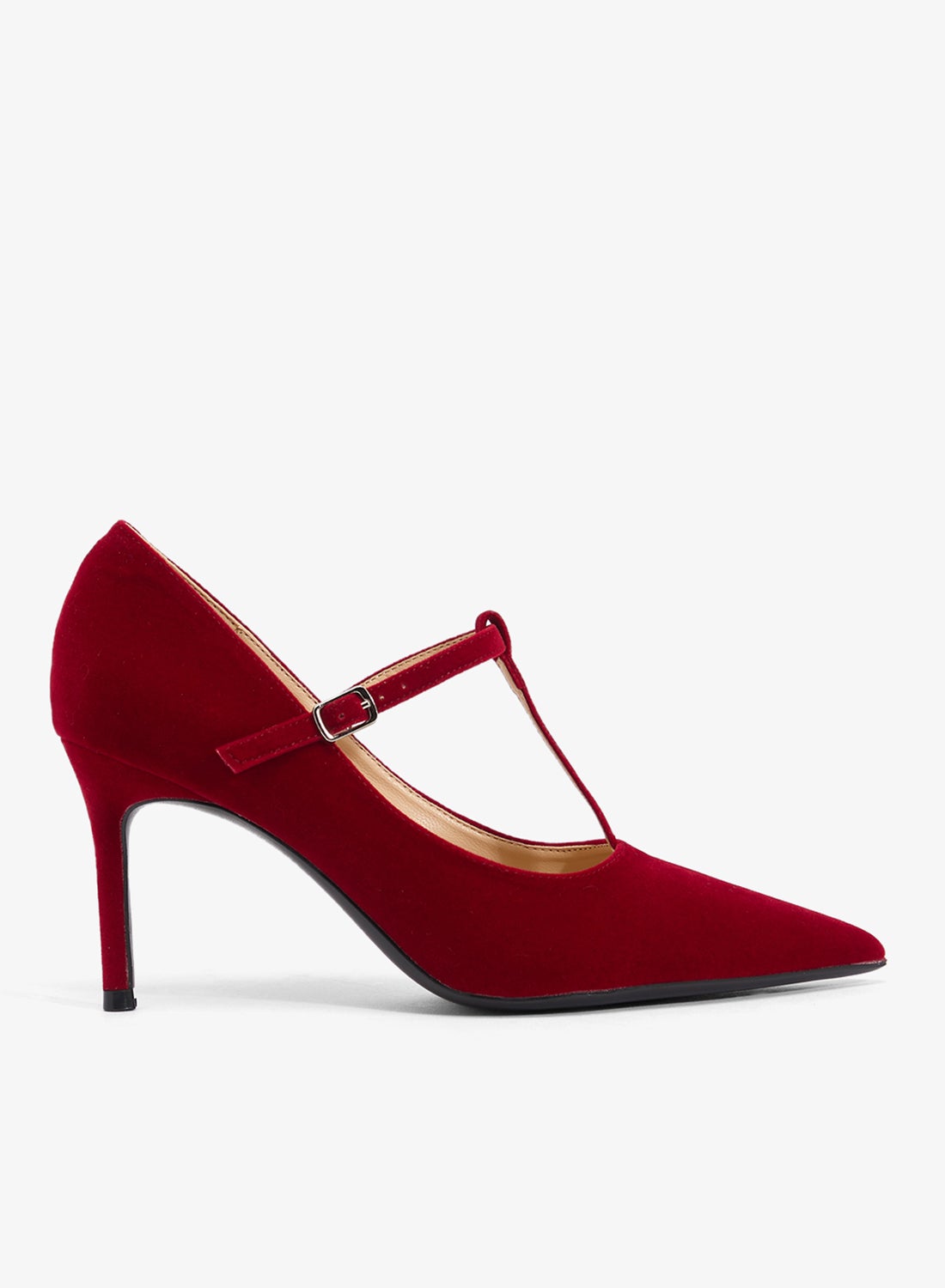 كعب كلاسيكي عالي مع حزام بإبزيم